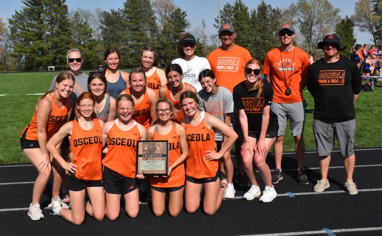 Osceola girls were crowned D-2 District Champs. PCN photos by Beth Sparrow
