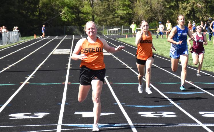 The disappointment of third place: Janna Roberts (OSC) was in tears coming in third as that meant no automatic qualification for state. PCN photo by Beth Sparrow.