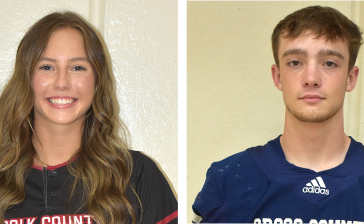 Each week during the school year, the Polk County News will select a male and female Athlete of the Week.