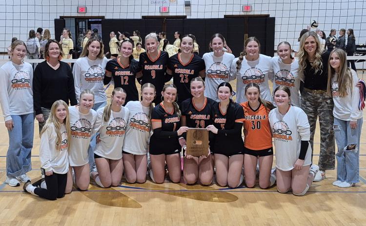 Osceola volleyball beats Nebraska Lutheran and takes 3rd at CRC. PCN photo by Ken Kush