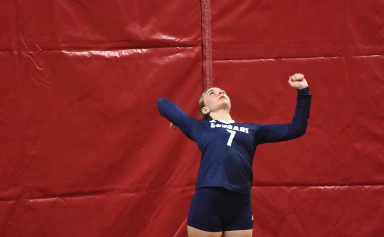 Finley Peterson served an ace.