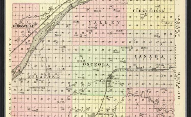 1885 map of Polk County. Public domain image.