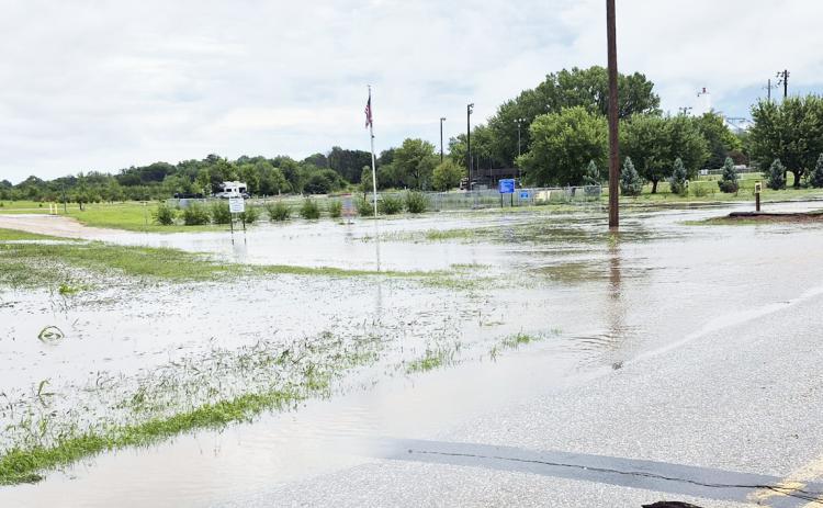 Flash flooding occurred in Stromsburg when the town received over 4 inches of rain in less than an hour last Wednesday. Here are some photos from Buckley Park (above). PCN photos by Ken Kush.