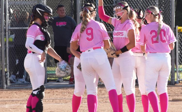 The Polk County/Aquinas Slammers have molded into one of the top teams in Class B as they have opened the season with a 7-1 record. PCN Photo by Beth Sparrow.