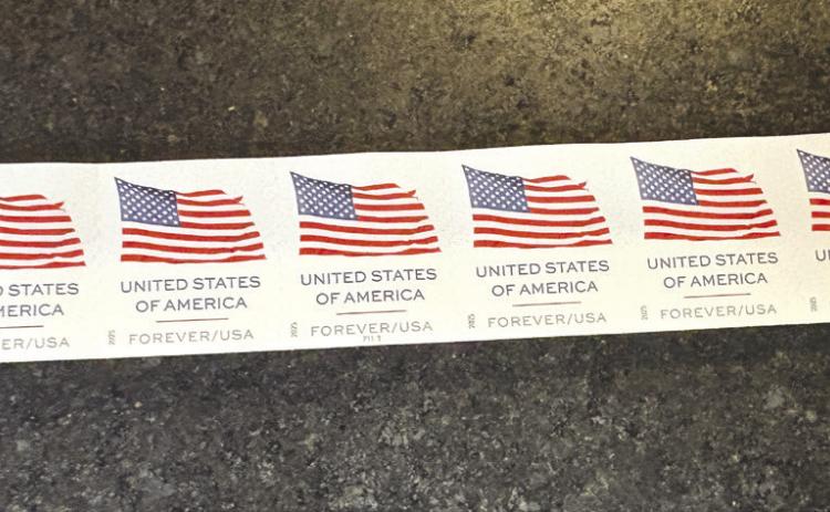 Above: The cost of a stamp is going up 4 cents on Sunday, July 12th. This roll of 100 will now cost $82.00 instead of $78. PCN photo by Beth Sparrow