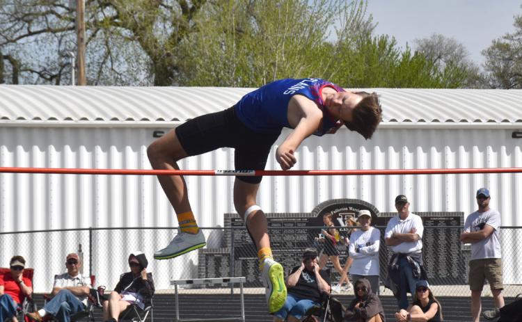 High Plains sophomore Colin Howell set a PR last Thursday as he cleared 6-1 in the high jump and finished second at the Palmer Invite in Fullerton. PCN photo by Beth Sparrow.