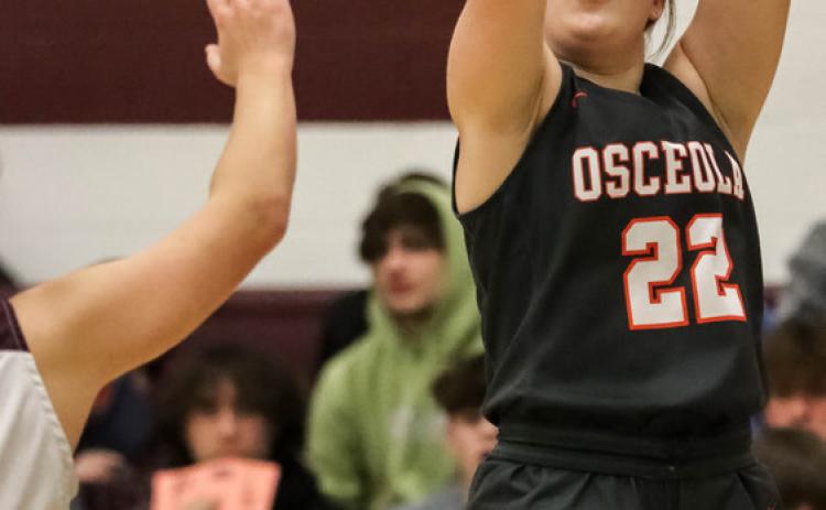 Melinn Roberts takes the shot for Osceola against St. Edward. PCN photo by Blaine Winslow.