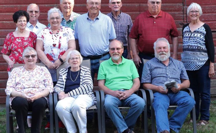 The Osceola Class of 1968 gathered for their 55th. Pictured are (back) Dorothy Runquist McCall, Bill Snodgrass, Sandy Stratton Ewert, Greg Johnson, Don Augustin, Larry Burgess, Cal Kropatsch, Valerie Rutter Goodman and (front) Ann Wobig McCord, Connie Stromberg Nelson, Doug Jones, and Rod Jones. Photo provided.