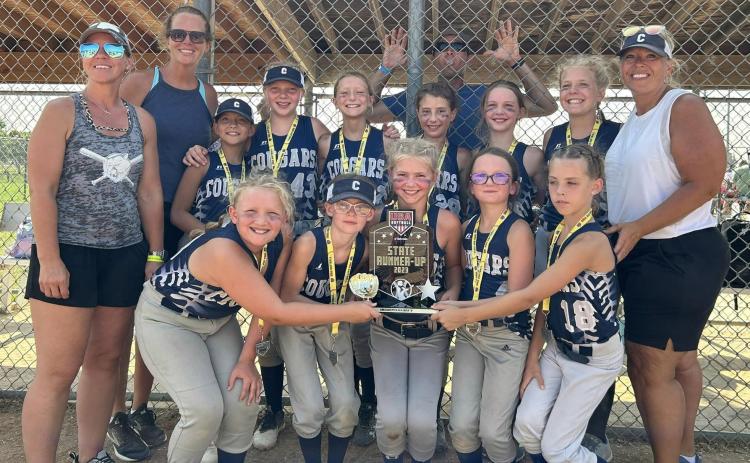 The Stromsburg 10 and under girls' softball team competed at state in Hastings last weekend. After a long weekend they brought home the runner up plaque. Photo provided.