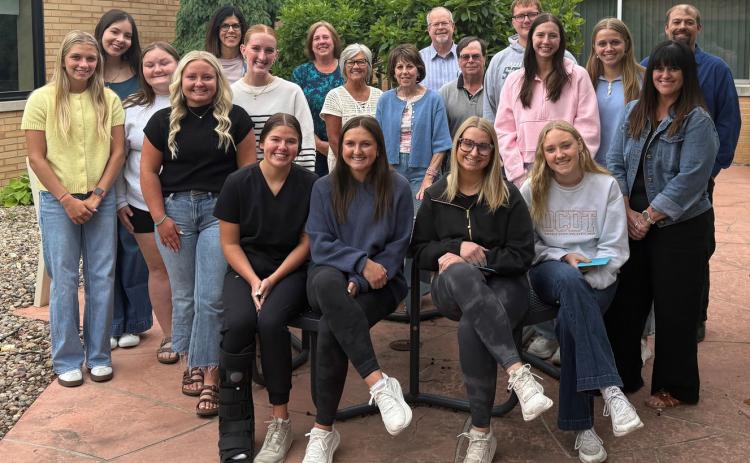 Congratulations to the 2026 Foundation for Annie Jeffrey Scholarship recipients. The Foundation is proud to award these 12 students a scholarship as they pursue a degree in healthcare. The 12 students were (front) Addison Theis, Emersyn Prososki, Taytum Tonniges, Braelyn Winslow, (back) Danica Watts, Lila Weddle, Loralie Logan, Kenslei Carlson, Peyton Hofmann, Cannen Mooney, Adrienne Waller and Edie Peterson. They are pictured with foundation members. Photo was provided.