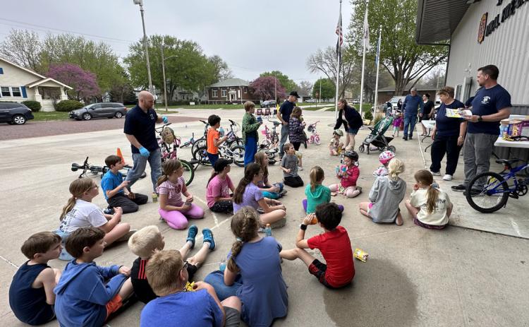 Children learned about bike safety and won prizes at the Bike Rodeo in Stromsburg on Saturday. PCN photo by Rick Holtz.