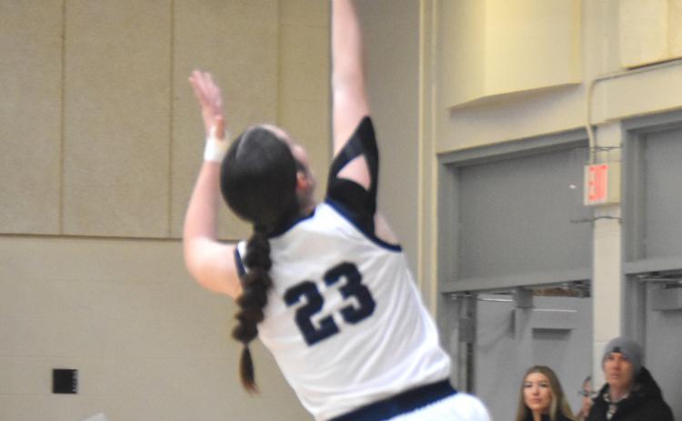 Above: Lindee Kelley goes for the layup. PCN photo by Kirk Sparrow.