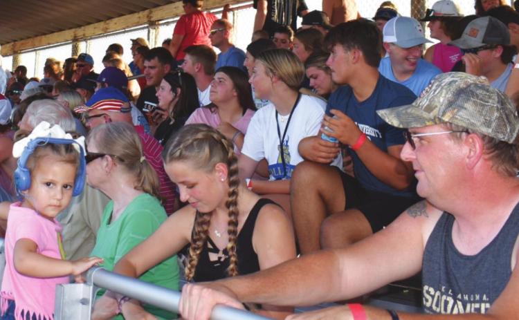 A little heat did not stop the crowd from attending the Figure 8 on Friday at the Polk County Fair.  Polk County News photo by Beth Sparrow