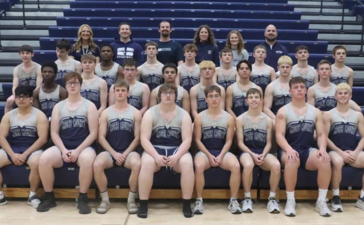 Members of the Cross County boys track and field team include, (front from left)- Joaquin Alverez- Rodriguez, Cannen Mooney, Cole Redden, Jacob Smith, Cole Phillips, Matthew Frazier,
