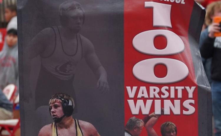 Eli Fjell scored his 100th win on Saturday at the Platteview invite. Eli is a junior at Shelby- Rising City. PCN photo by Jen Vrbka.