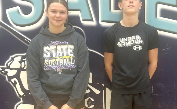 These two participated at the Nebraska State Knights of Columbus Free Throw Contest held in Grand Island. Owen Bise was the 13-year-old State Champ as he made 24-25, missing his 3rd free throw and then making his final 22 in a row. Kaitlyn Baloun shot in the age 11 division and after 25 free throws was tied for second with 3 other participants. After 3 tie breaker shoot offs, she finished 4th. Photos provided.