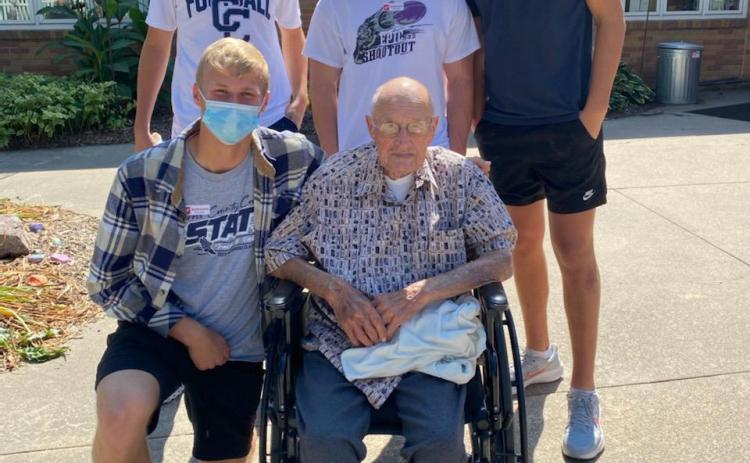 (left to right) Ashton Seim, Izaac Dickey, Tanner Hollinger (front) Jackson Lindburg and Carl Johnson Photo provided by Erin Dickey.