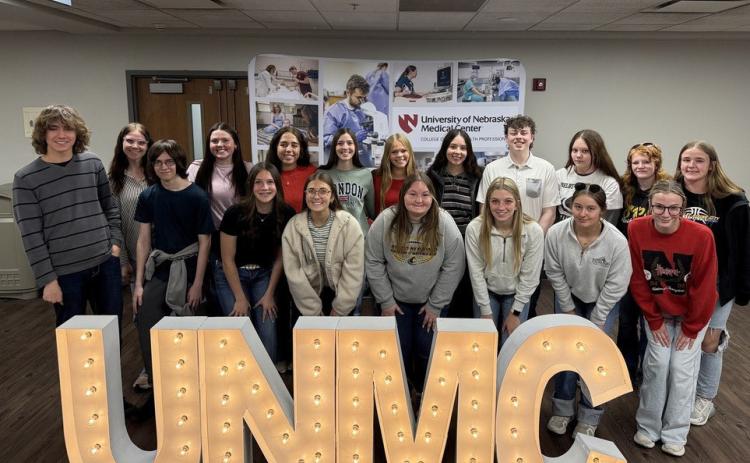 Heath Science Students from SRC attended a UNMC Event at UNK last week. The students got to do hands on medical things during the event. Photo was provided