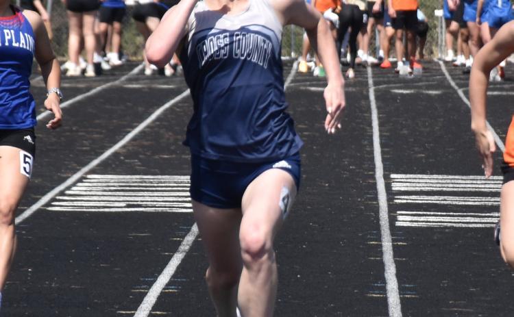 Ansalde Von Hackewitz of Cross County, a German exchange student, is one of the top sprinters and jumpers in the area. PCN photo by Beth Sparrow.