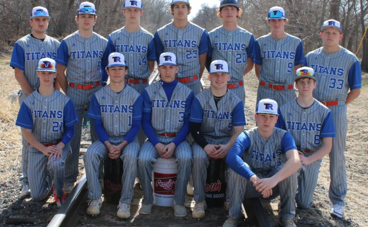 Members of the Twin River/Osceola baseball team include, (front from left)-Front row: Chuck Davenport, Brayden Santos, Colsten Rodriguez, Aden Feezell, Kendrick Staab, Isaac Styskal. Back Row: Tate Urkoski, Braxtin Fowler, Aden Andel, Braedyn Ramaekers, Cinch Beck, Creighton Weber, Alex Konwinski. Photo provided