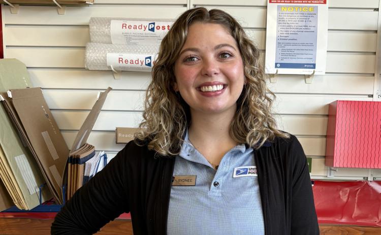 Sydnee Goosen is the new postal clerk in Polk. PCN photo by Beth Sparrow.