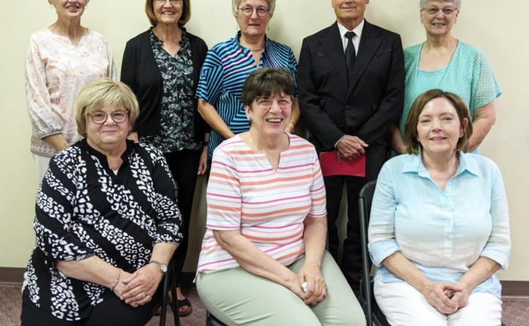 Members of the Gresham Class of 1972 attending include Debbie (Birt) Figgner, front left, Phylis Abresch, Lucy (Payne) Lorence, Lanette (George) Bathen, back left, Linda (Tonniges) Sjuts, Becky Rasmussen, Arnold Romohr and Diane (Schaf) Erks