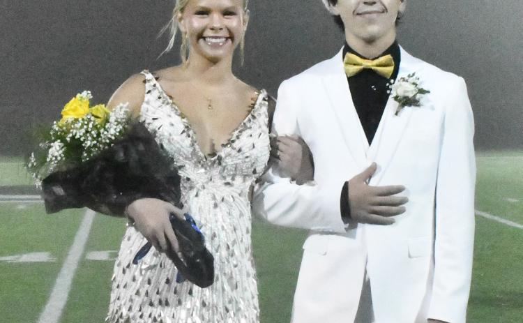 Shelby-Rising City crowned Olivia Frederick as homecoming queen and Noah Thelen as king. Photo provided by SRC yearbook.