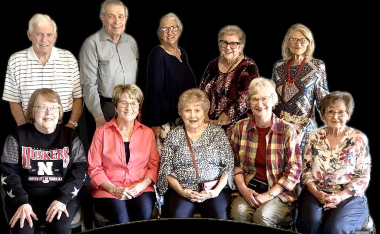 The Osceola Class of 1961 celebrated their 65th reunion Friday, May 22nd at Ryan Hill Country Club. Those present were back row-Larry Wieseman, John Cederberg, Anne (Hauberg) Miller Montag, JoAnn (Gabriel) Martens, and Leila (Miley) Rein; front row-Barbara (Oberg) Cotter, Dottie (Watts) Vrbka, Betty Lou (Burritt) Conkling, Carolyn (Swanson) Scheer, and Donna (Mentink) Yungdahl. A big thank you to Anne and Betty Lou for putting this together. Photo provided.