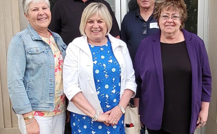 Class of 1974 (L to r): Back row: Bob Romohr, Dan Rasmussen Front row: Judy Matzner Buresh, Cindy Branz Dunivent, Donna Rhodes Bryant. Photo provided.