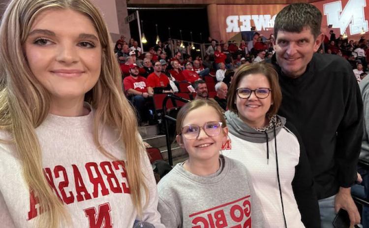 Jason Brown has been hired as superintendent of High Plains School starting July 1, 2024. He is pictured at the left with his family, wife Abby, and daughters Emma and Mykel. Photo provided.