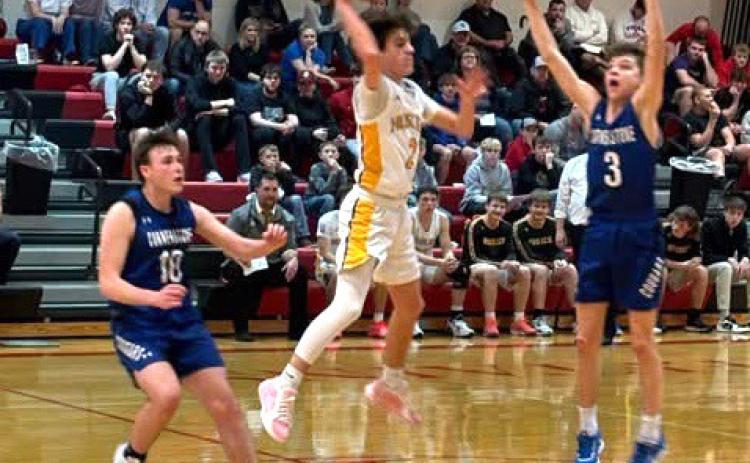 Noah Thelen looks to pass against Cornerstone Christian. Photo provided by SRC School.