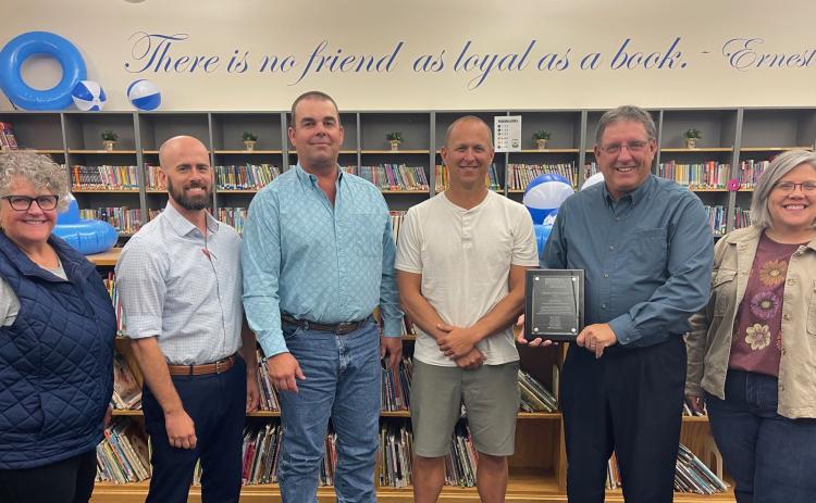 The Cross County board of education received a board of excellence award from the Nebraska Association of School Boards (NASB). Pictured are Marla Teegerstrom, Aaron Phillips, Jason Fellows, Quinn Peterson, Kurt Moore (president) and Cindy Nyberg. Photo provided by CC School.