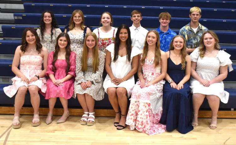 Cross County National Honor Society inducted new members Monday night at Honors Night. Above are new inductees: (front) Ava Pruter, Lily Cramer, Finley Peterson, Saphira Osentowski, Eastyn David, Atlee Schweitzer, Gracelyn Everingham; (back) Olivia Phillips, Emarie Bowman, Marivel Nyberg, Matthew Frazier, Cooper Dewitt and Paxton Burke. Below is the entire National Honor Society. PCN photos by Beth Sparrow.