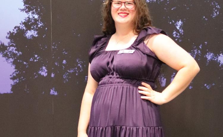 Above: Rebecca Wacker received a purple ribbon for her purple dress. Below: Alayna Gabel received a purple ribbon for her black outfit. Photos provided by Polk County 4-H Extension Office.