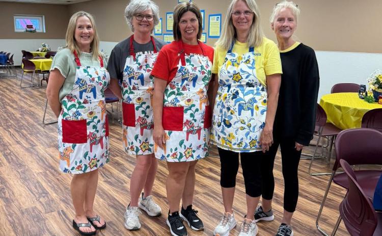 In charge of Taste of Sweden and Smorgasbord were (left to right) Michelle Dubas, Cheri Giannou, Alisha Fellows, Judy Hanson and Sherri Georges. Photo provided.