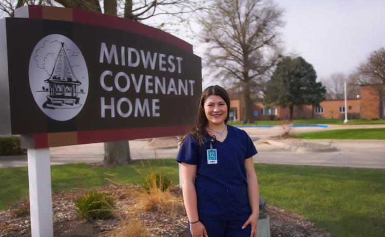 Emily Noyd is a nurse at Midwest Covenant Home. Photo provided by Erin Dickey.