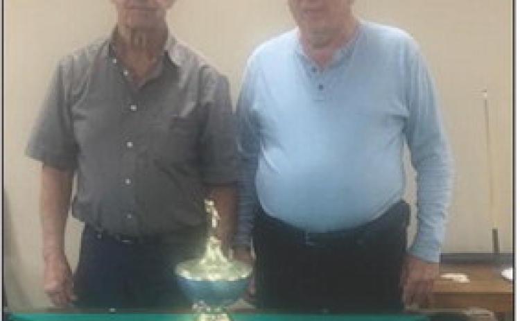 April senior center monthly pool winners were Mert Flodman and Pete Peil from Osceola. Photo provided.