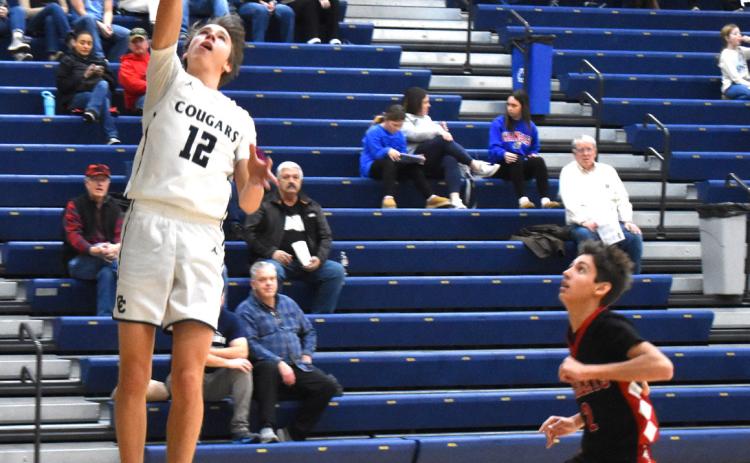 Thatcher Hanson goes for the basket against Superior. PCN photo by Cienna Friesen.