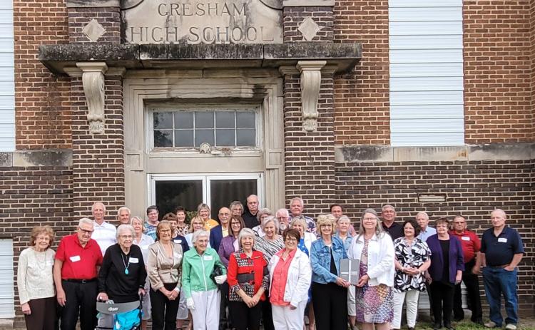 All those in attendance at the 2024 banquet are pictured standing in front of the 1916 building. Photo provided.