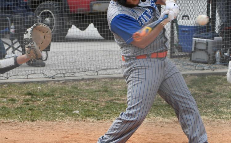 Conner Schnell takes a swing at the Ralston game. PCN photo by Rick Holtz.