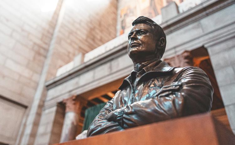 The bust of Tom Osborne, who was inducted into the Nebraska Hall of Fame this past Saturday. Photo was provided.