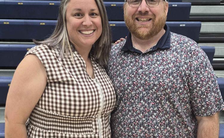 Above: Two from Class of 2006 reunited on Alumni weekend. Pictured are Stacey (Nielsen) Wilgocki and Mark “Tater” Uphoff. Another reunion will be Saturday June 20th when hopefully more alumni will attend. Photo provided.