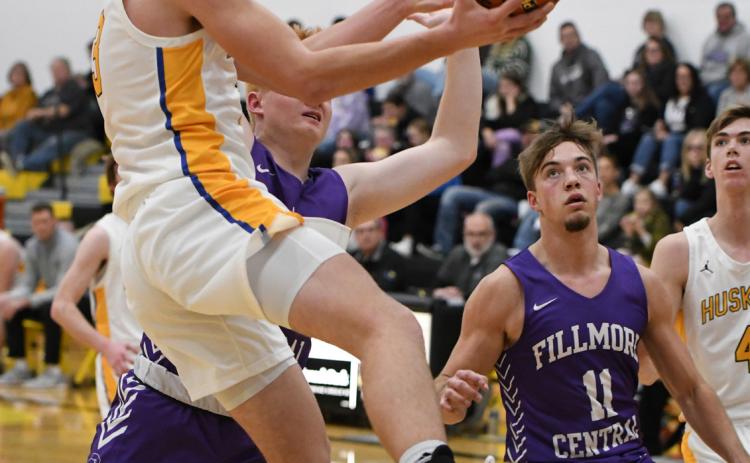 Dalton Pokorney goes up for the basket against Fillmore Central. PCN photo by Rick Holtz.