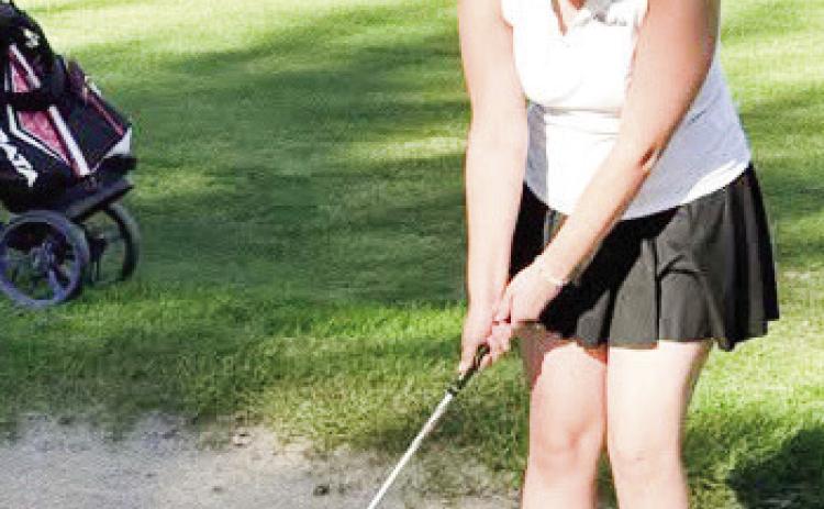 The Huskies were at the Oakland Country Club on Thursday for the C-2 District Golf Meet. The only senior on the team Miranda Frandsen (left) and juniors Charlotte Slusarski (middle) and KynnleeAnn Hamling finished up the 2026 season. Photos were provided.