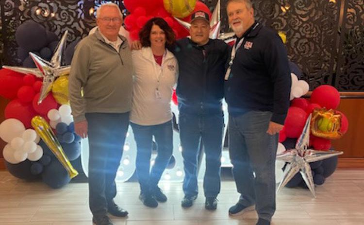 Dwaine Ladwig (left) recently attended the USA Softball Annual Conference Meeting in Louisiana. Photo provided