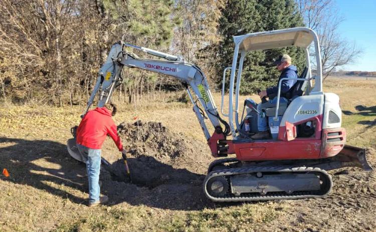 Fiber is coming to rural Polk County. NNTC (Northeast Nebraska Telephone Company) received a grant and broke ground this week. Photos provided.