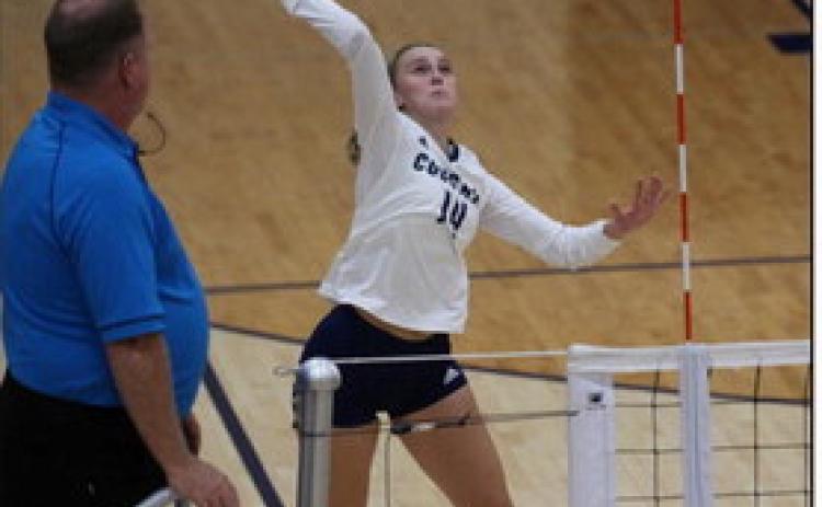Shyanne Anderson goes for the kill against BDS last week. PCN photo by Travis Lane.