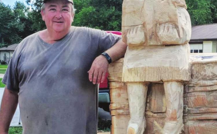 Papa Bear, a chainsaw artist from Garland is coming to the Polk County Fair this year. He will give demonstrations on Thursday and Friday and his carvings will be auctioned during the Figure 8 on Friday and the Demolition Derby on Saturday. Courtesy photo.