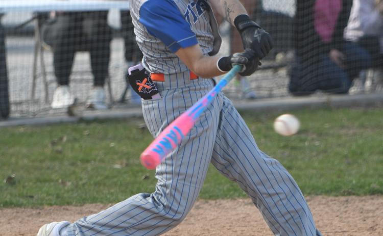 Brayden Santos gets a hit. PCN file photo by Rick Holtz.