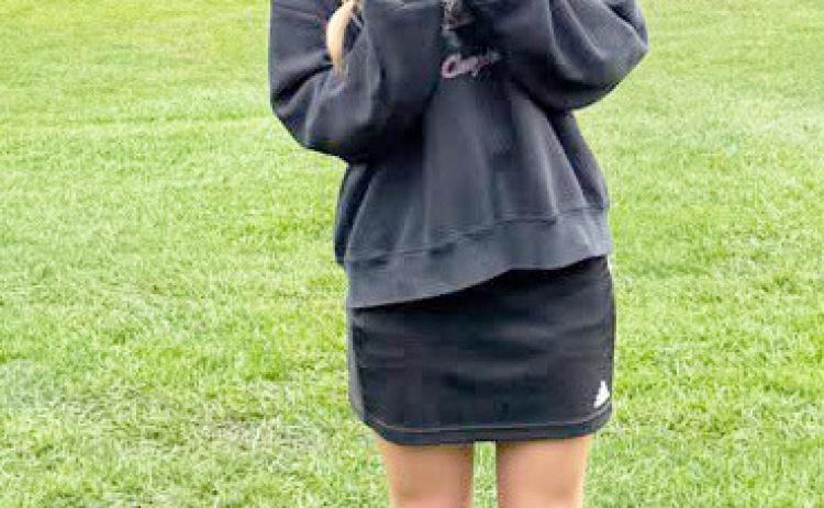 SRC’s Charlotte Slusarski earned a 12th place finish and medal at the rain shortened EMF Invite last Tuesday. Photo was provided.